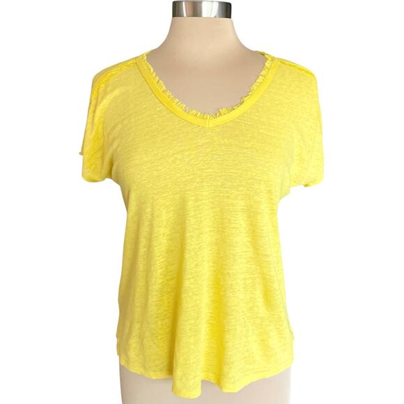 Tommy Bahama 100% Linen T-Shirt V-neck MicroFringe MED Summer Beachy Casual - Picture 1 of 8